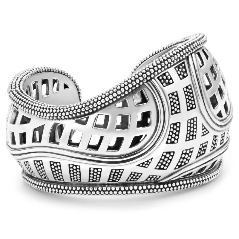 fine jewelry bracelets for women -Keep Memory Alive Caviar Cuff Bracelet