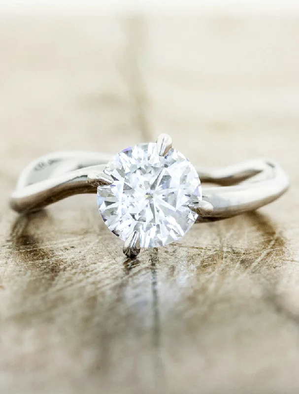 pear halo engagement rings for women -Aurora - Round