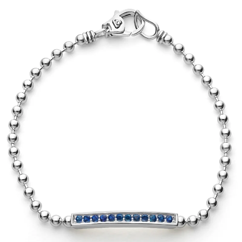 personalized bracelets for women -Caviar Spark Blue Sapphire Beaded Bracelet