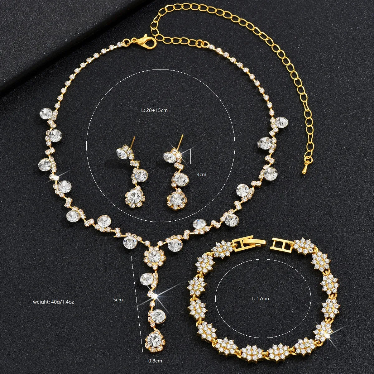 483 G226 Gold and White Three-Piece Set