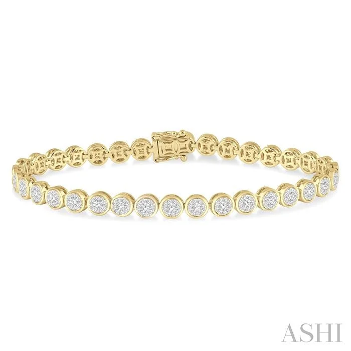 cultural bracelets for women -ROUND SHAPE LOVEBRIGHT ESSENTIAL DIAMOND BRACELET