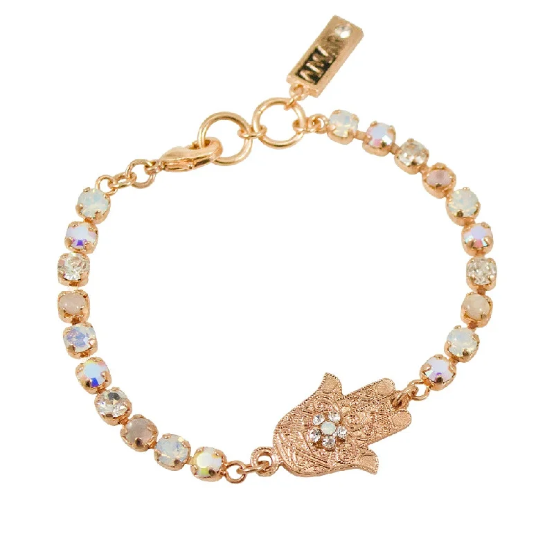 twist bracelets for women -Swarovski Crystal Hamsa Bracelet by AMARO