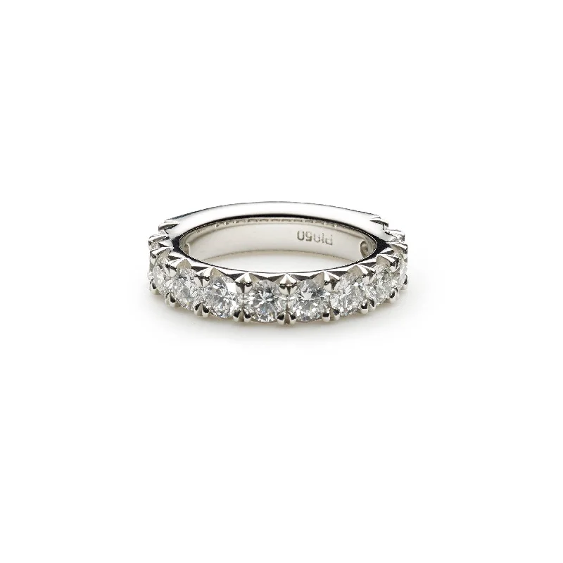 twisted engagement rings for women -14K White Gold Diamond Wedding Band W/ 3.45ct VS-SI Diamonds & Shared Prong Setting