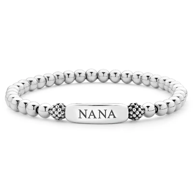 luxury bracelets for women -Signature Caviar Nana Stretch Bead Bracelet