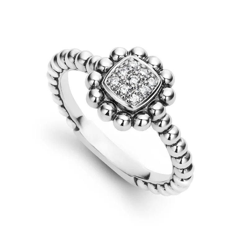 solitaire engagement rings for women -Caviar Spark Caviar Square Diamond Ring