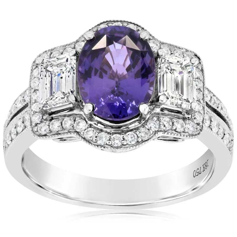 designer engagement rings for women -Exotic Fancy Sapphire & Diamond Ring