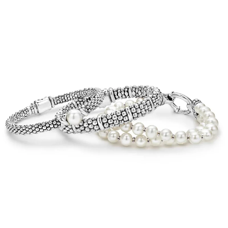 art deco bracelets for women -Luna Pearl Bracelet Gift Set