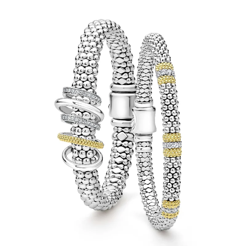 vintage-inspired bracelets for women -Two-Tone Diamond Bracelet Gift Set