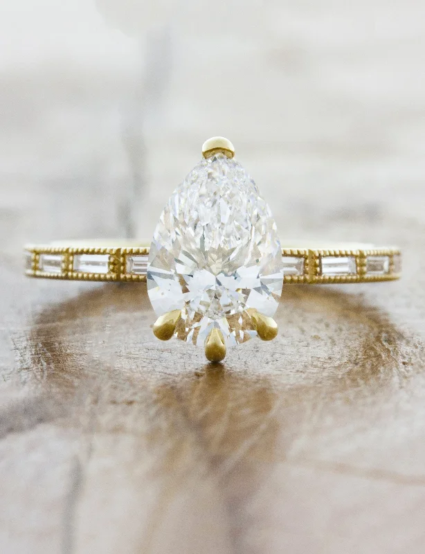 petite engagement rings for women -Afrik - Pear