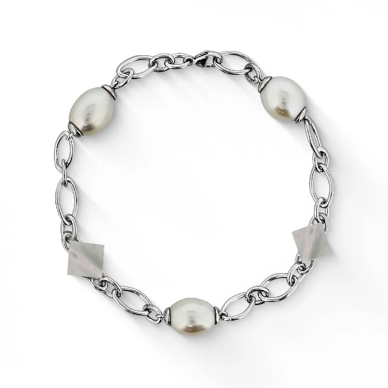 rectangular bangles for women -Freshwater and Mother of Pearl Bracelet