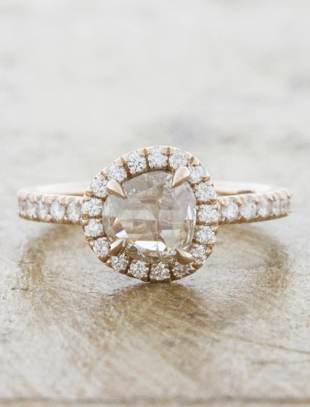 simple engagement rings for women -Alix - 1.05ct Rustic Light Cognac Diamond