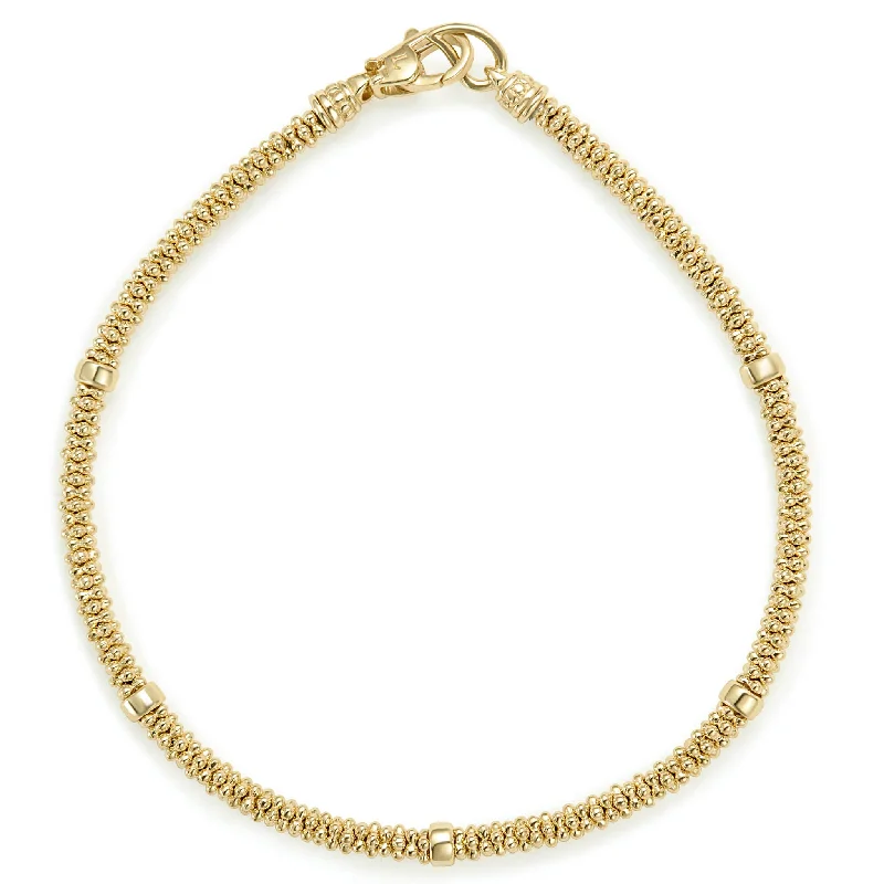 unique designer bracelets for women -Caviar Gold Delicate 18K Gold Beaded Bracelet | 3mm