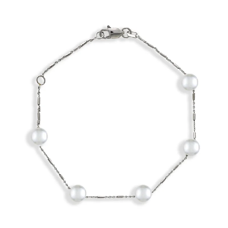 Celtic bracelets for women -White Akoya Pearl Bracelet