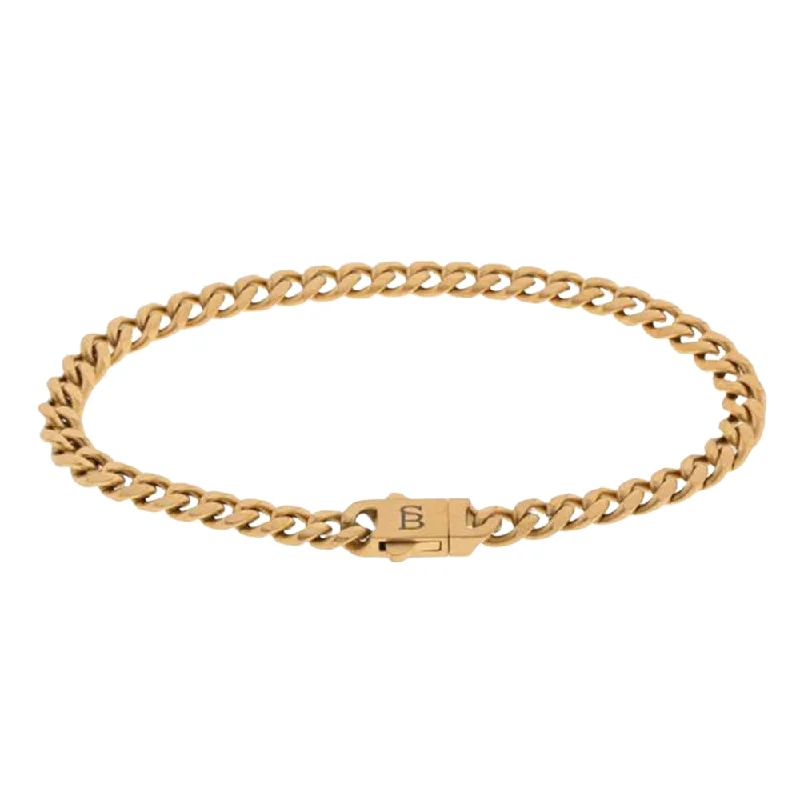 statement bracelets for women -18K Matte Gold-Plated Curb Link Bracelet - "Svelte Stephen"