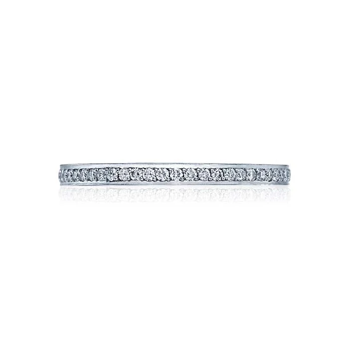 princess cut engagement rings for women -Tacori Dantela Eternity Diamond Wedding Band in Platinum