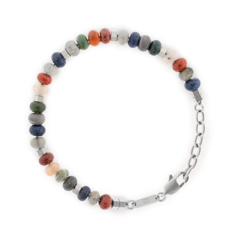 opal bracelets for women -"Cyrus" Bracelet in Spectrum Stones by Steel & Barnett