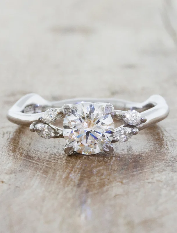 heart shaped engagement rings for women -Adamaris - Round