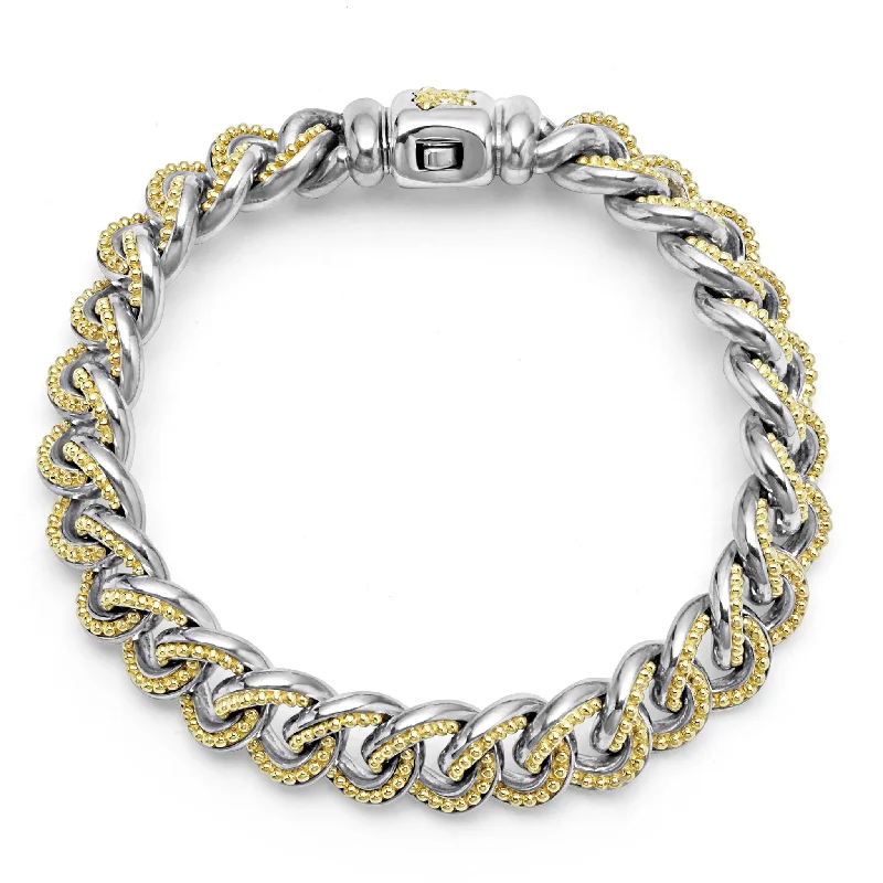 evil eye bracelets for women -Anthem Two-Tone Curb Chain Bracelet