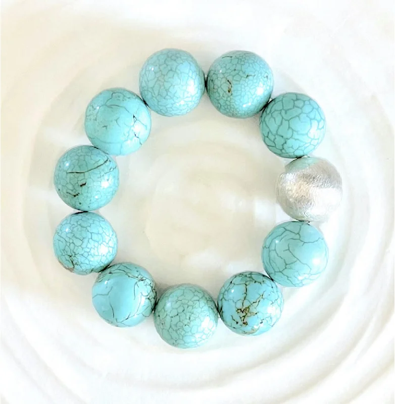 charm bracelets for women -Mint blue Jasper and Sterling Silver bracelet