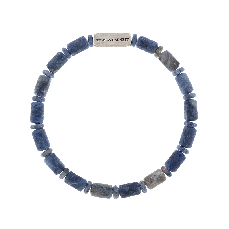 moonstone bracelets for women -"Colourful Cal" Bracelet with Matte Sodalite Beads by Steel & Barnett