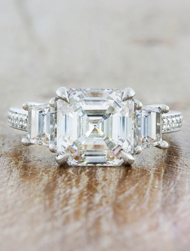 cluster engagement rings for women -Angela - Asscher