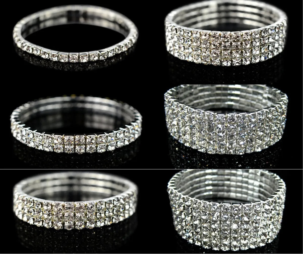 adjustable bracelets for women -Elegant Glam Lady Geometric Rhinestones Alloy Wholesale Rings Bracelets Anklet