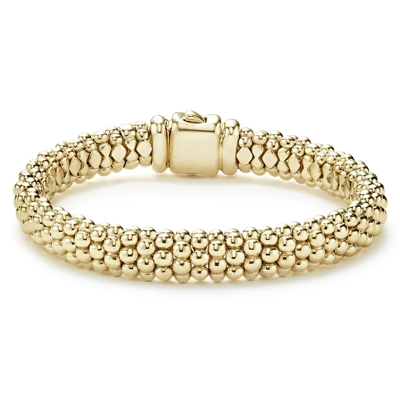 gold-plated bracelets for women -Caviar Gold 18K Gold Caviar Bracelet | 9mm