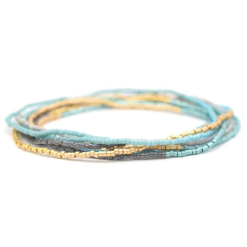 bamboo bangles for women -Beachy Stretchy Wrap Bracelet / Necklace