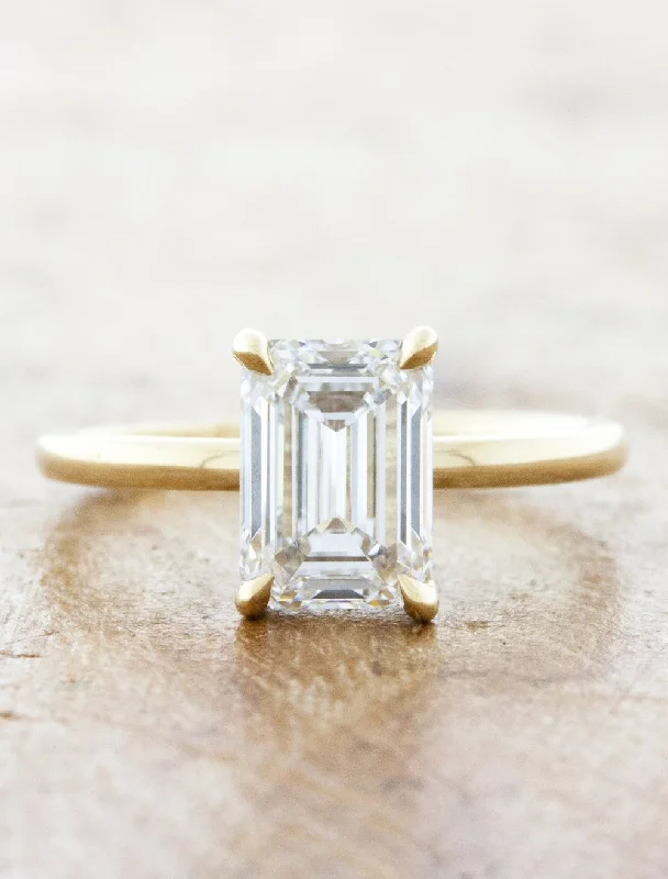 nature inspired engagement rings for women -Florina - 1.78ct Emerald Cut Lab Grown Diamond