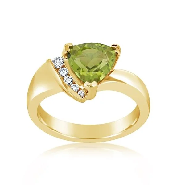 celestial moon engagement rings for women -Peridot & Diamond Ring