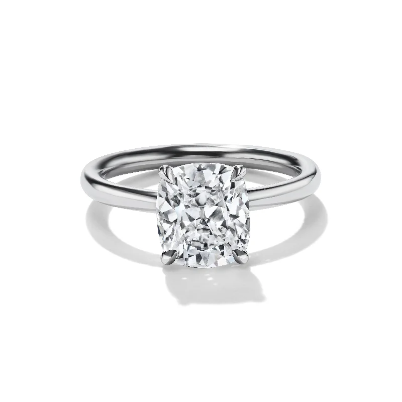 celestial engagement rings for women -Cushion Cut Diamond Solitaire Ring