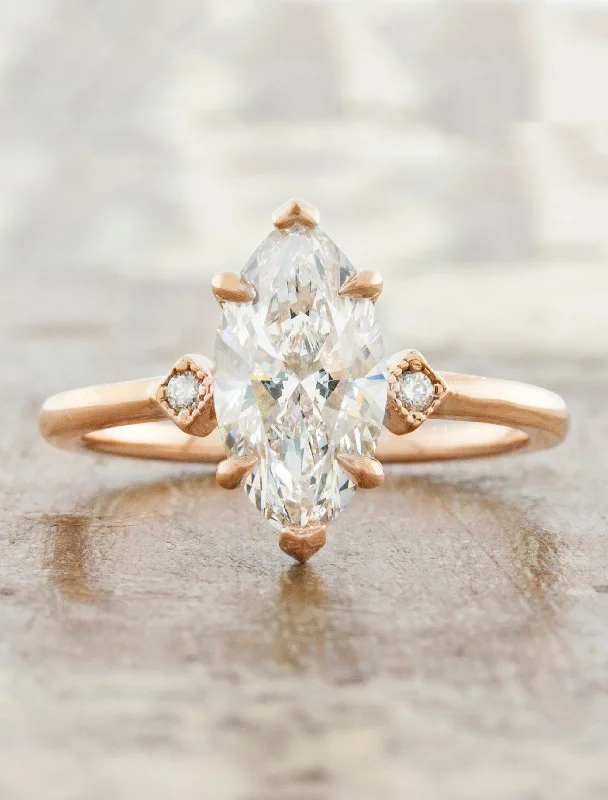 halo engagement rings for women -Bianca - Marquise