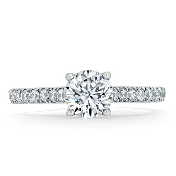 braided band engagement rings for women -Round Cut Moissanite Engagement Ring, Classic Style