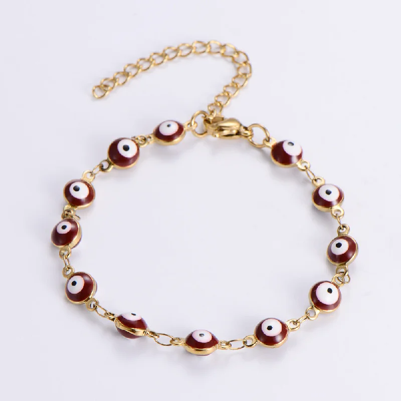 Bracelet round Eye Beads Red