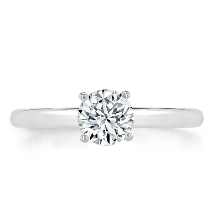 twisted engagement rings for women -Round Cut Moissanite Engagement Ring, Classic Style