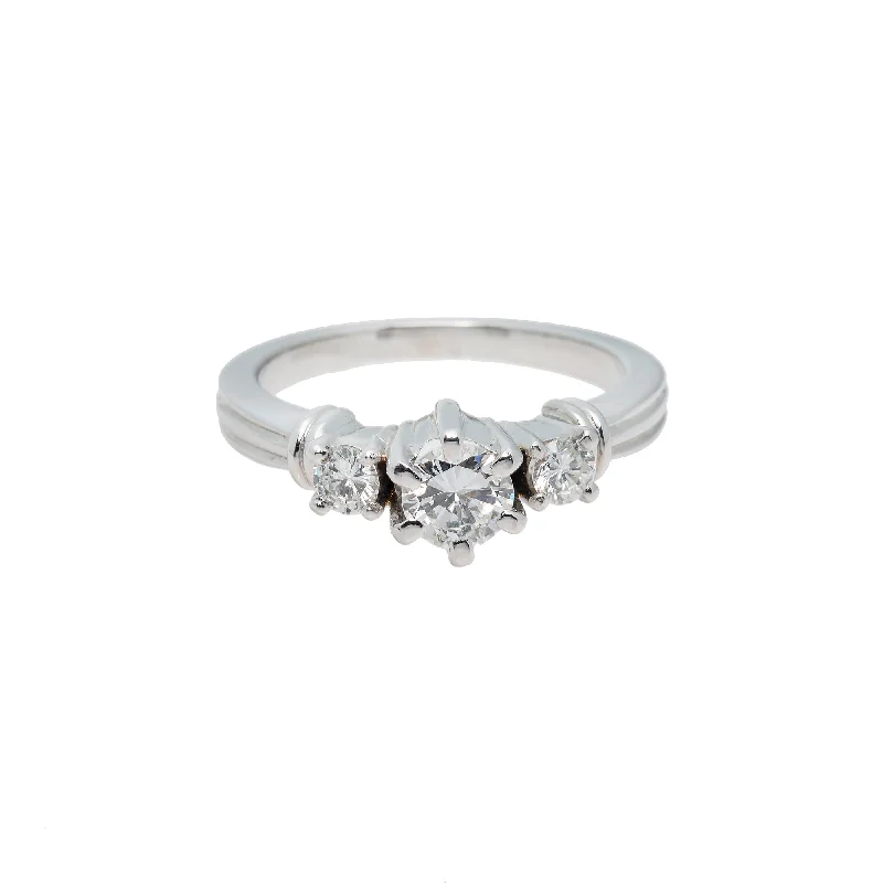 reversible engagement rings for women -18K White Gold & 1ct Diamond Ring (7.6gm)