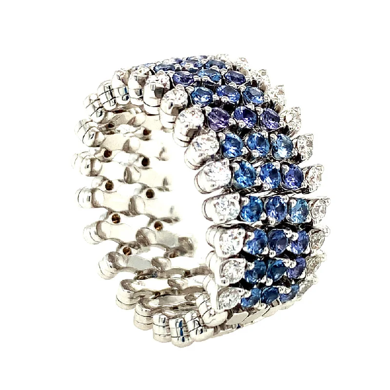 leather bracelets for women -Exclusive Yogo Sapphire & Diamond Brevetto Expandable Ring-to-Bracelet