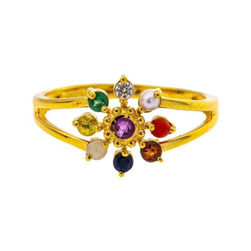 handcrafted gemstone engagement rings for women -18K Yellow Gold & 0.03 Carat Diamond Ring in Size 6.5 (2.54gm)