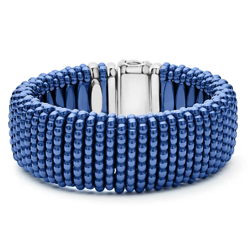 boho bracelets for women -Blue Caviar Ultramarine Statement Ceramic Caviar Bracelet | 23mm