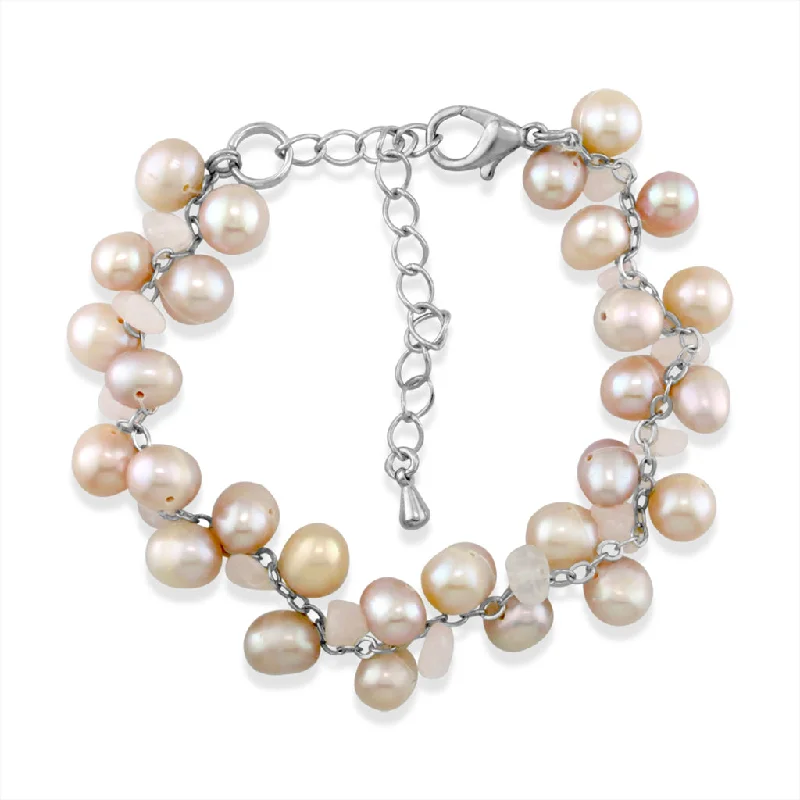 wide cuff bracelets for women -Freshwater Pearl Adjustable Bracelet