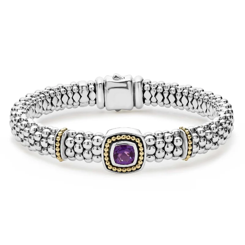 bar bracelets for women -Rittenhouse Amethyst Caviar Bracelet | 9mm