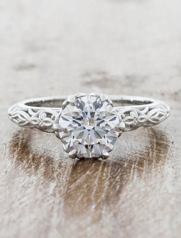 white gold engagement rings for women -Lanette