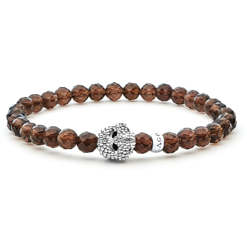 gemstone bracelets for women -Anthem Smokey Quartz Skull Bracelet