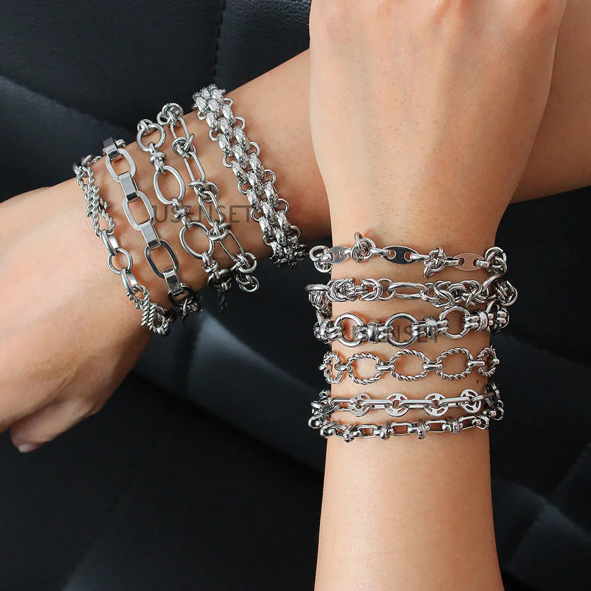 braided bracelets for women -Simple Style Geometric Titanium Steel Plating Bracelets 1 Piece