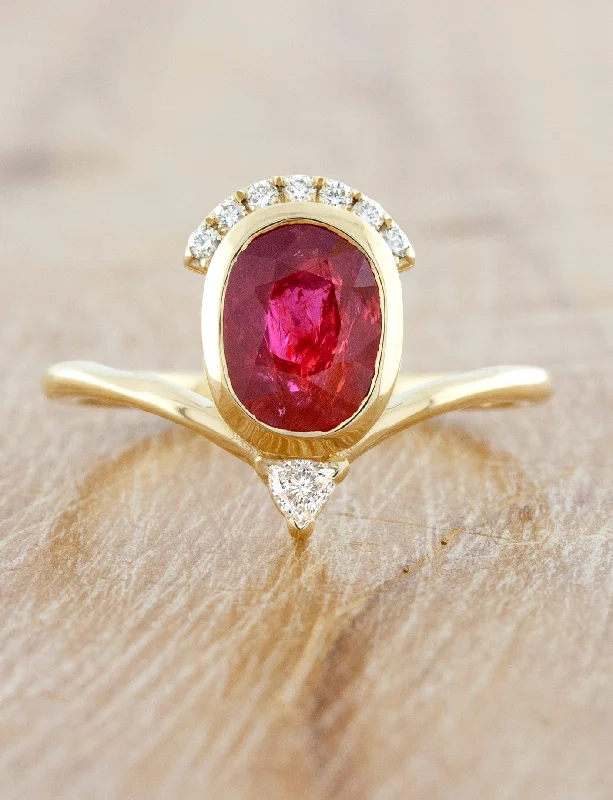 floral engagement rings for women -Claret