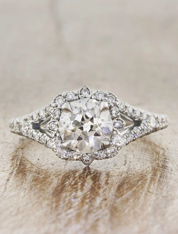 art nouveau engagement rings for women -Kaile