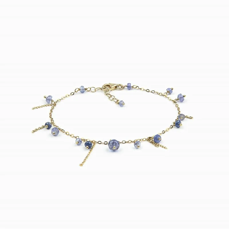 statement bracelets for women -Delicate Sapphire and Tanzanite Bracelet