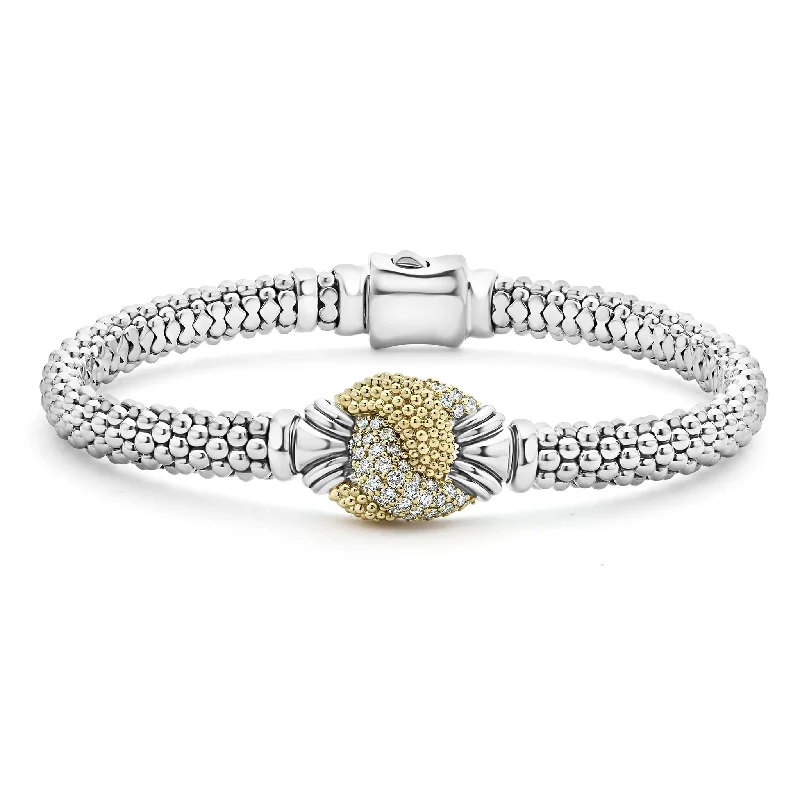 druzy bracelets for women -Caviar Lux Caviar Diamond Knot Bracelet | 6mm