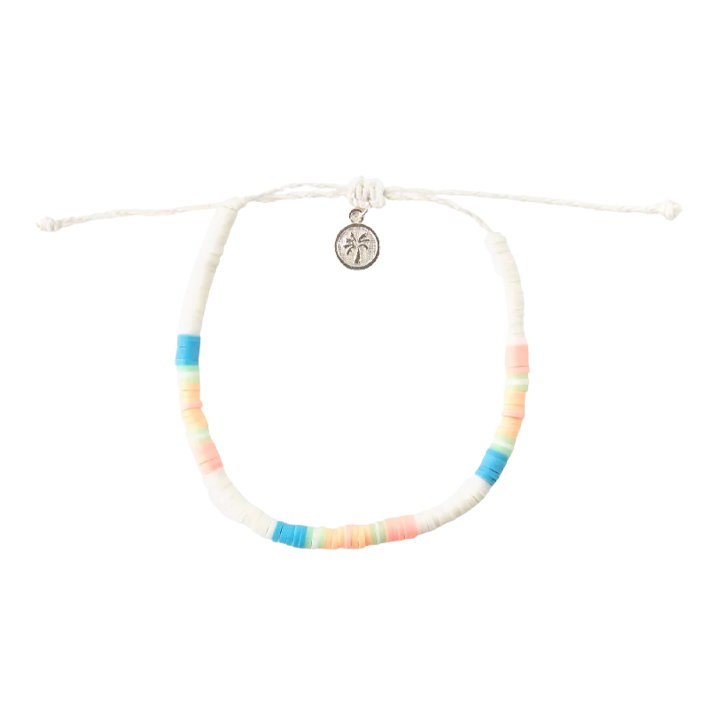 braided bracelets for women -Pineapple Island Malabar Clay Beaded Bracelet - White/Pastel