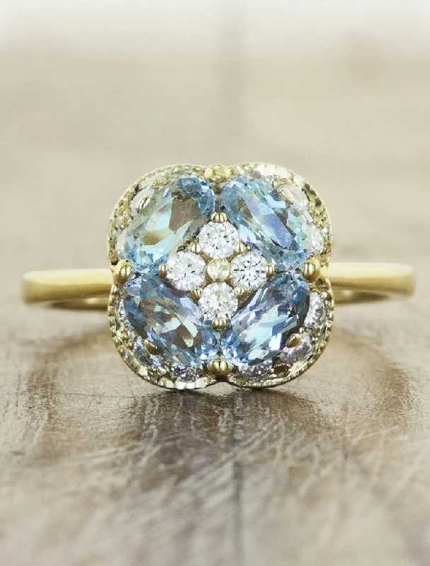 gothic engagement rings for women -Chloe Aquamarine